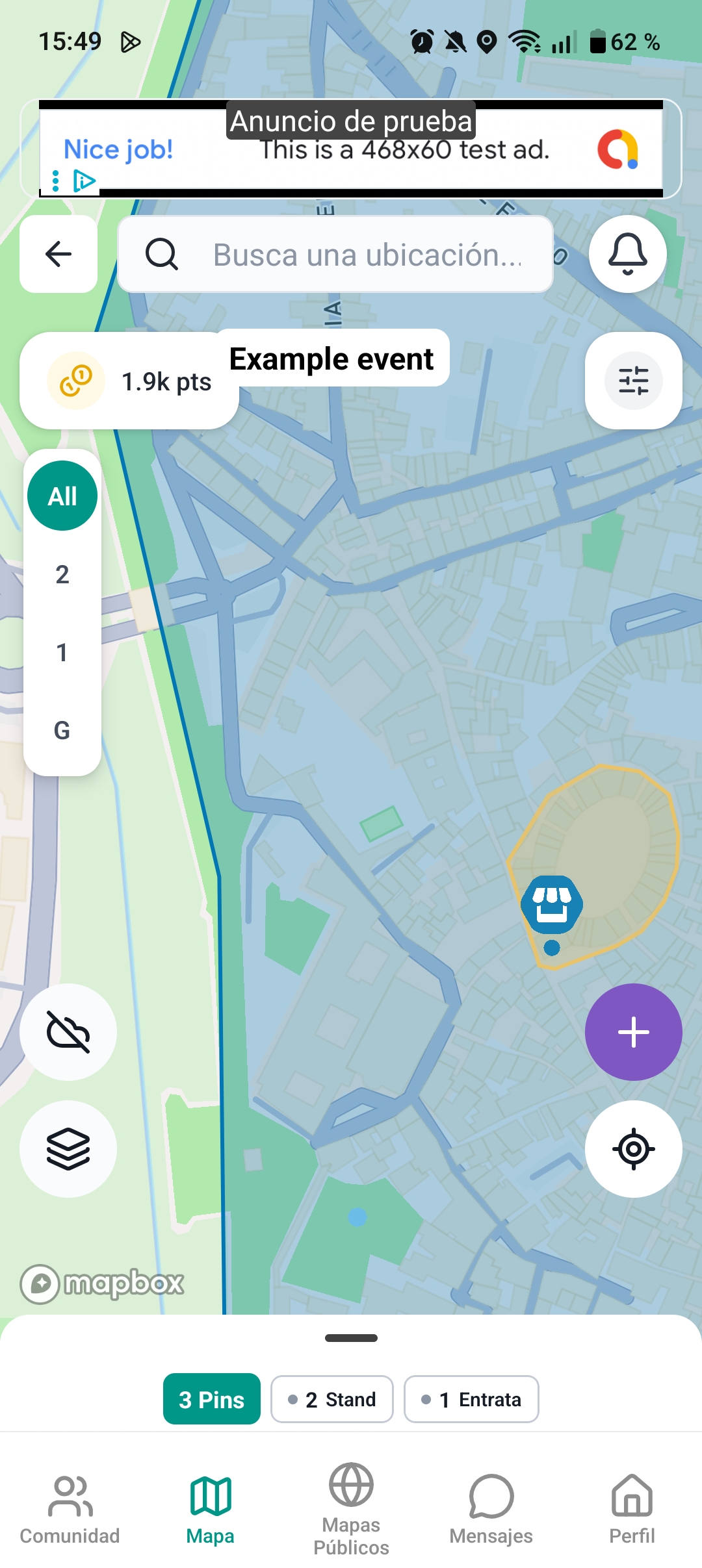 Mappa personalizzata con poligoni e marker in Allinmap